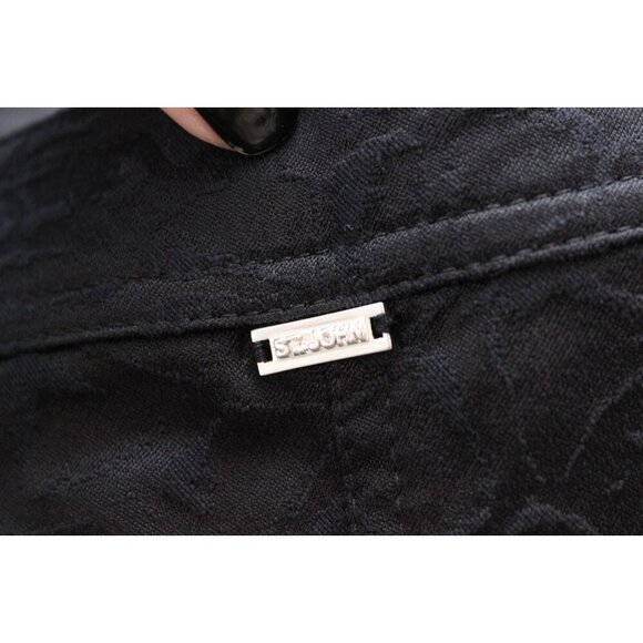 St John Full Zip Jacket Size 14 Black Jacquard Career Old Money Quiet Luxury - Picture 10 of 11